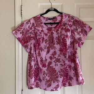 NEW Lane Bryant Women's  Pink Fuchsia Purple Floral Print Blouse Size 18/20